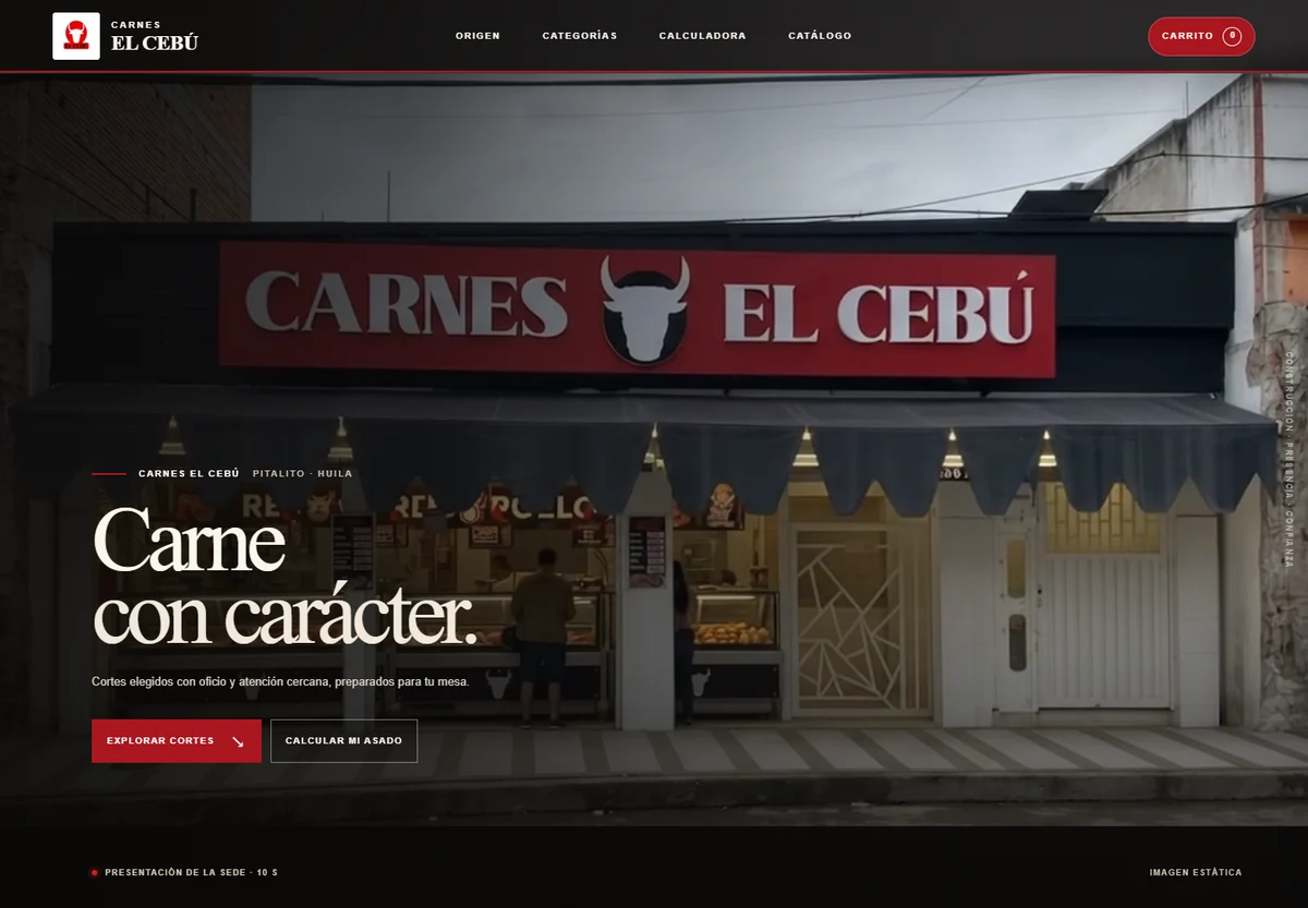 Catálogo web de Carnes El Cebú